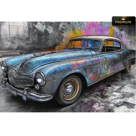 Tableau Pontiac 1951 Style Street Art & Effet Splash Color