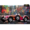 tableau voiture vintage Allard K2 Roadster 1951 rouge street art par LVIP