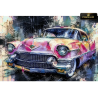 Tableau Cadillac rose pop art Pink Legacy – création automobile LVIP