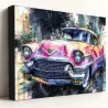 Tableau Cadillac rose sur toile hd – finition brillante premium