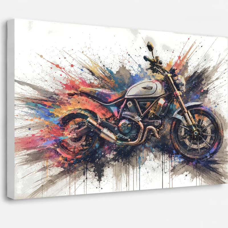 Tableau moto Urban Torque sur Toile Canvas premium à tranche noire