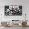 Tableau moto Urban Chrome dans un salon contemporain