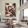 Tableau moto Racing Pulse dans un salon contemporain