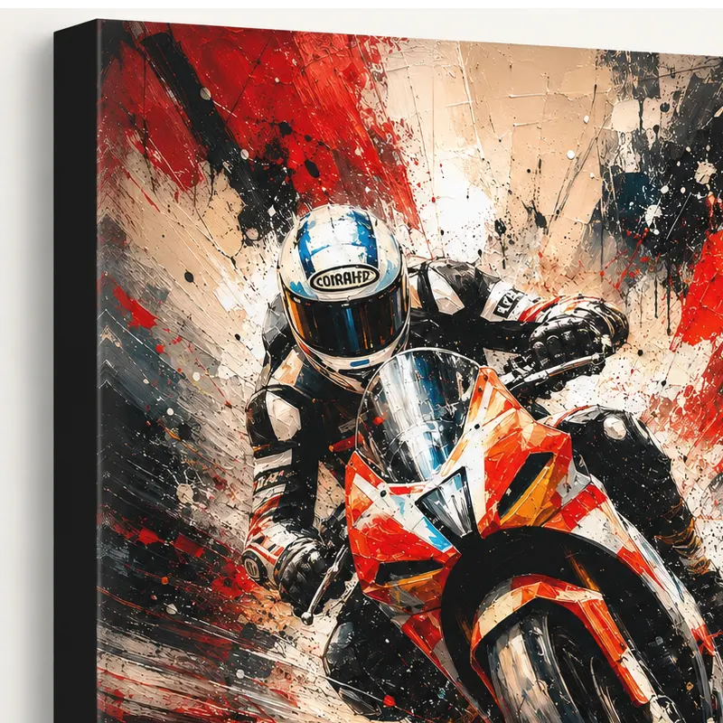 Tableau Racing Pulse sur toile Canvas premium tranche noire