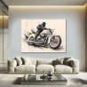 Tableau moto Chrome Rider dans un salon contemporain