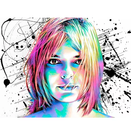 PORTRAIT FRANCE GALL POP INK