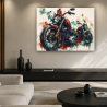 Tableau moto Steel Rebels dans un salon contemporain
