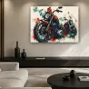 Tableau moto Steel Rebels dans un salon contemporain
