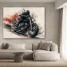 Tableau moto Black Rush dans un salon contemporain