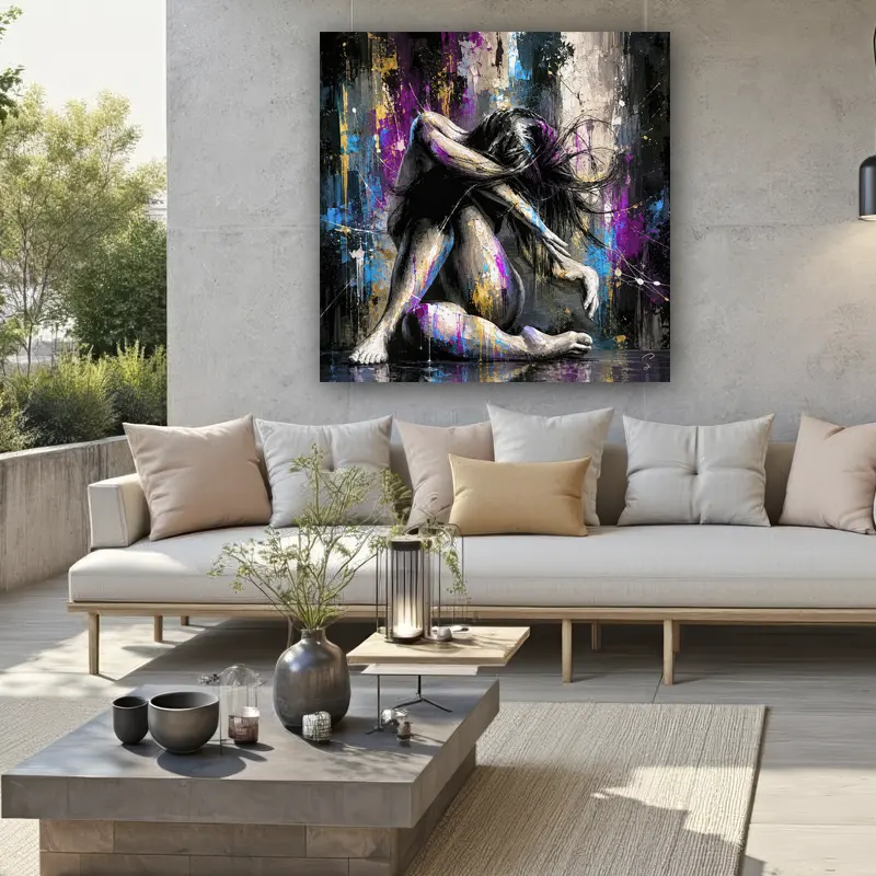 Tableau patinage artistique Frozen Passion couple de patineurs pour salon design