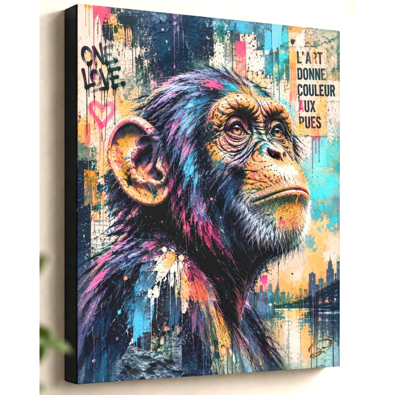 tableau-singe-urban-soul-street-art-contemporain-impression -toile-premium