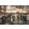 Tableau moto Twin Roads 66 deux choppers sur la Route 66 art contemporain par LVIP