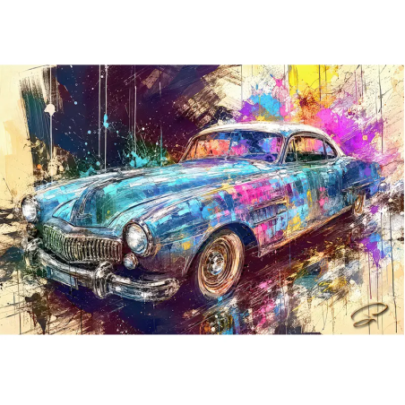 Tableau Chevrolet des années 1950 Pop Art Chrome Rebellion art automobile LVIP
