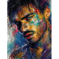 Tableau portrait masculin street art insoumis par lvip