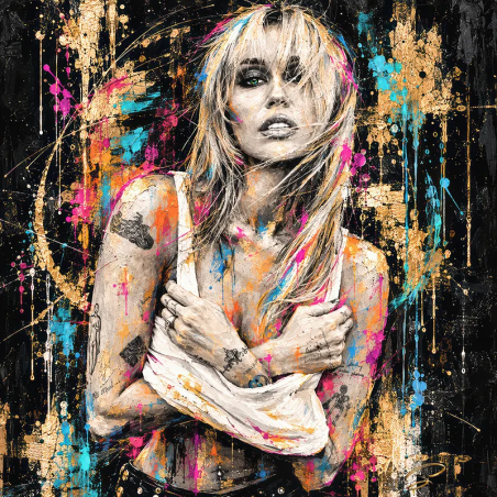 Tableau Miley Cyrus street Art par LVIP