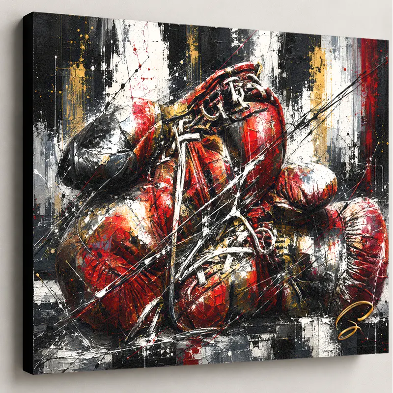 Tableau boxe Knockout Dreams sur Toile Canvas avec tranche noire