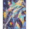 Tableau dauphin Pop Art Abyssal Pulse bleu turquoise – LVIP