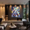 Tableau dauphin Pop Art dans salon contemporain – Abyssal Pulse