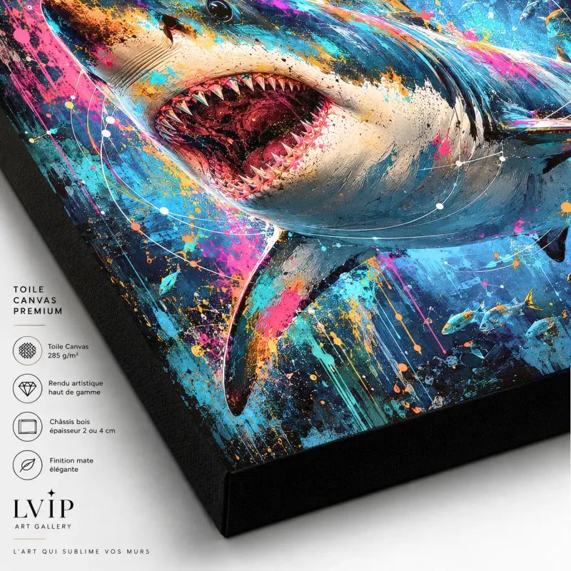 Fearless – tableau requin Pop Art contemporain impression impression toile HD