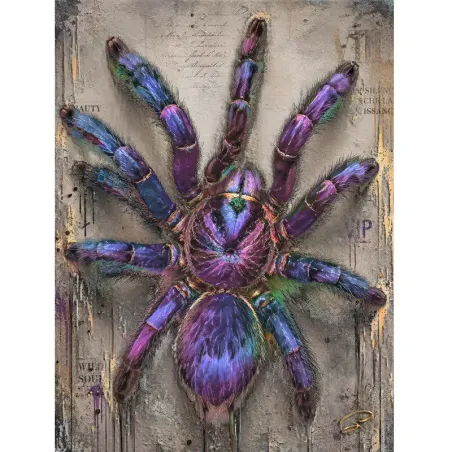 Tableau araignée Pop Art Violet Venom violet et bleu – art contemporain LVIP