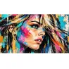 Tableau femme Pop Art coloré Electric Gaze – portrait féminin contemporain par LVIP