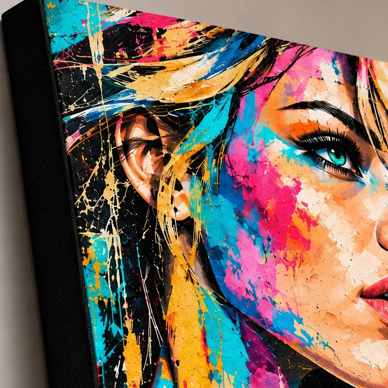 Tableau Electric Gaze sur Toile Canvas avec tranche noire