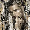 Tableau homme contemporain Rebel Mind – portrait masculin noir et or pour LVIP