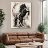 Tableau Cheval Noir Contemporain – Black Storm | LVIP