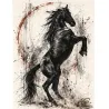 tableau étalon noir qui se cabre Black Storm par LVIP