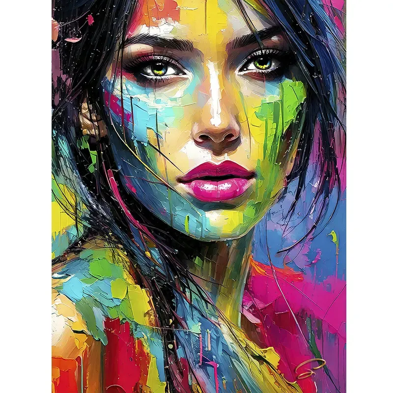 Tableau femme coloré Kira – portrait féminin Pop Art contemporain par LVIP