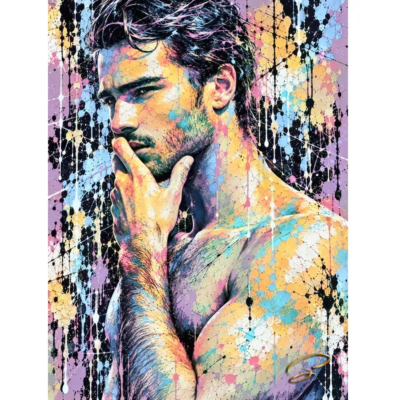 Tableau homme street art coloré – Inner Chaos par LVIP