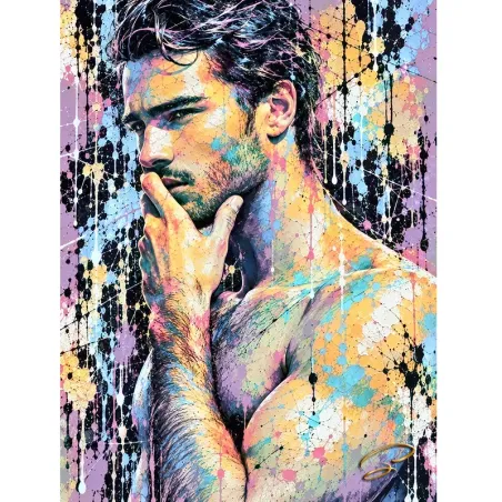 Tableau homme street art coloré – Inner Chaos par LVIP