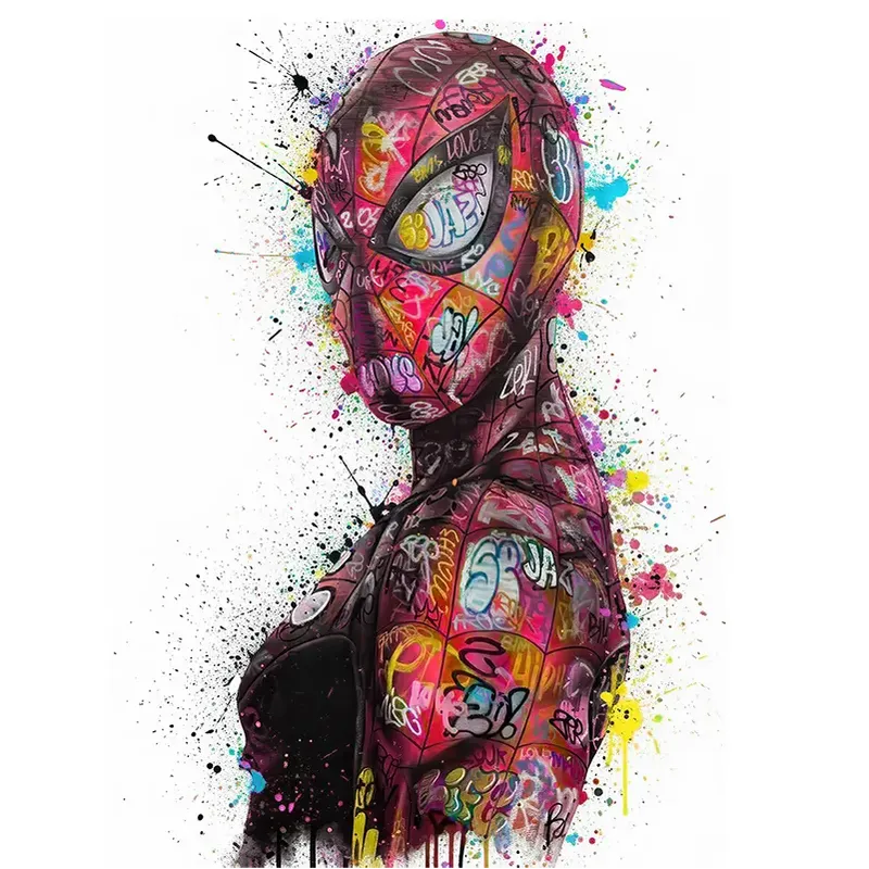 Tableau street art Spider-Man graffiti décoration murale super héros moderne