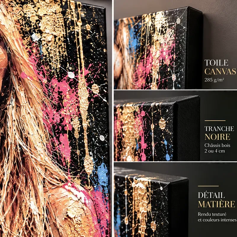 Golden Rebel sur Toile Canvas 285 g/m² avec tranche noire