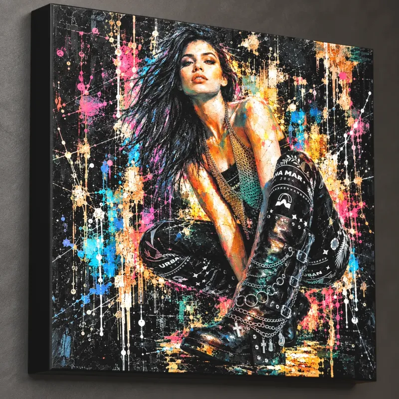 Urban Rebel sur Toile Canvas 285 g/m² avec tranche noire