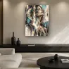 Tableau femme zen Inner Light dans un salon épuré