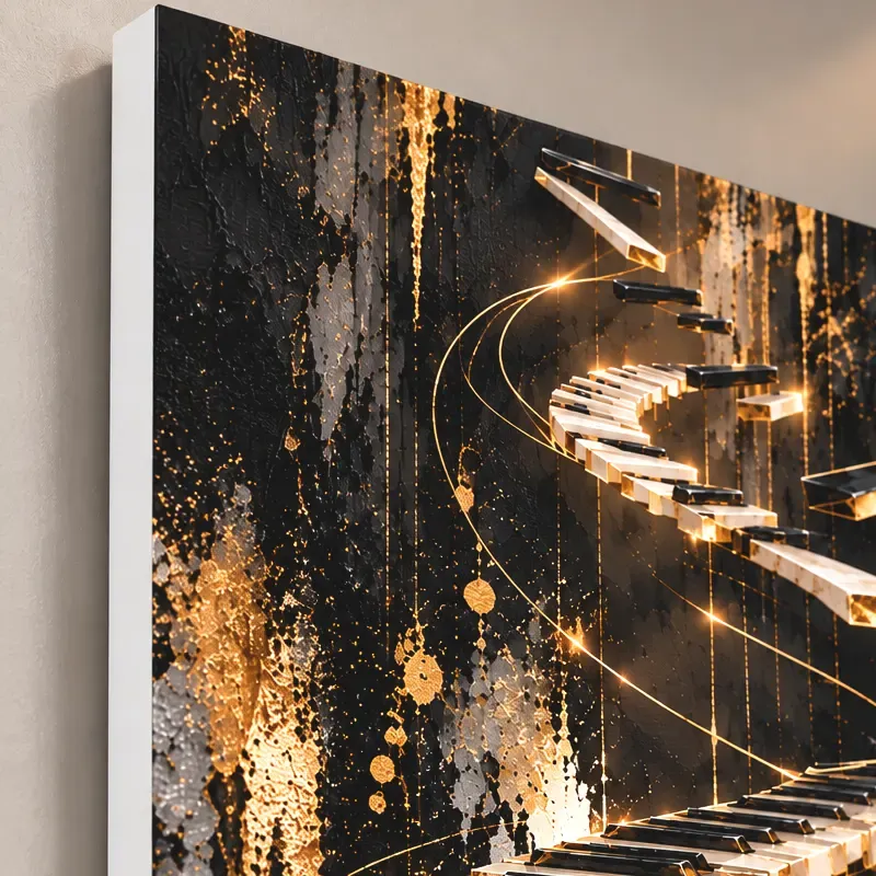 Tableau Golden Rhapsody sur panneau PVC 5 mm mat avec tranche blanche