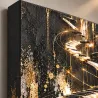 Gros plan du tableau Golden Rhapsody sur Toile Canvas avec tranche noire