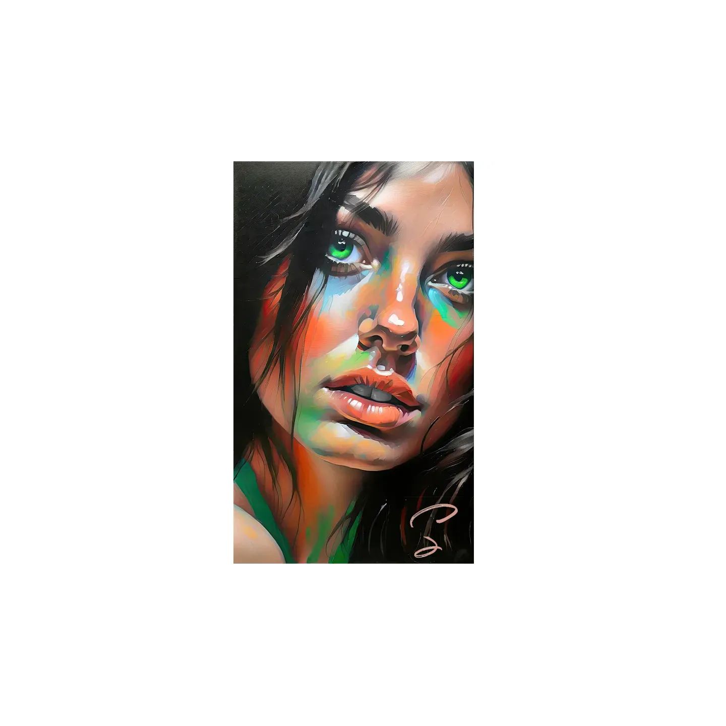 décoration murale tendance portrait femme brune style street art par LVIP