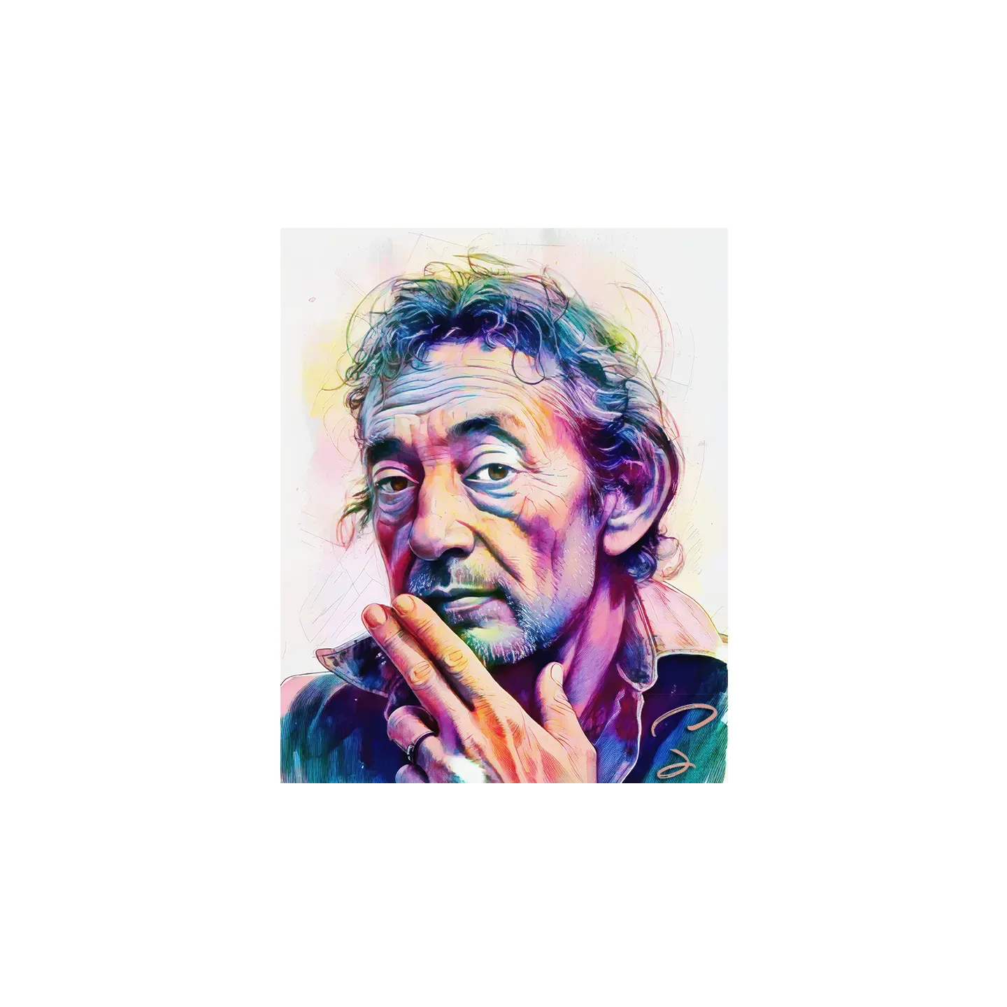 portrait pop art Serge Gainsbourg impression toile HD