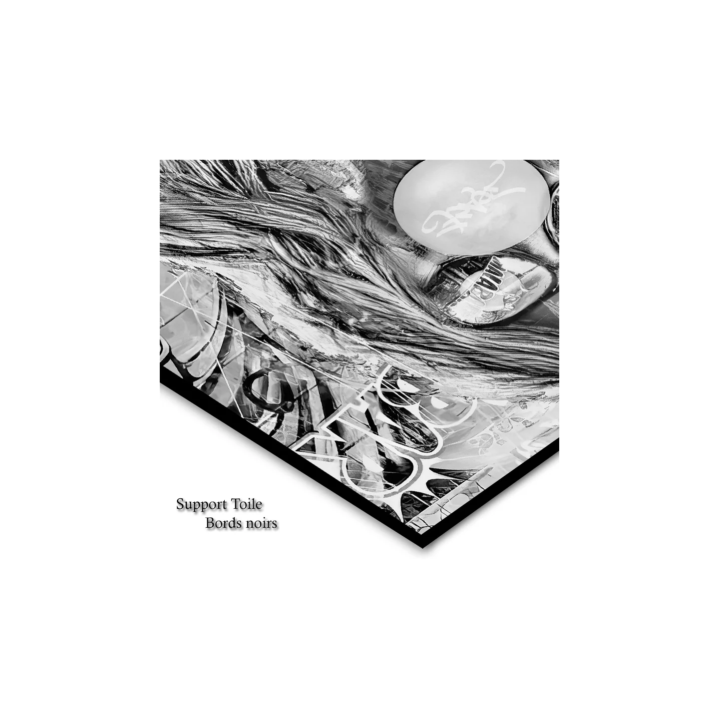 œuvre street art femme noir et blanc impression toile HD