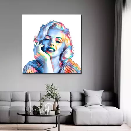   TABLEAU PORTRAIT MARYLIN MONROE POP  Magnifique tableau design représentant la célèbre actrice américaine Marylin Monroe, icon
