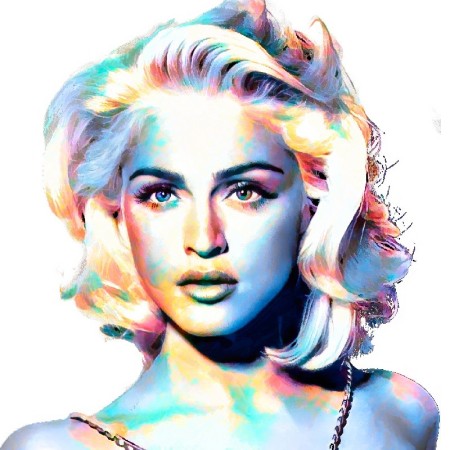   TABLEAU MADANNA LA MADONNE POP  Jolie création moderne représentant l'icone des années 80 Madonna, chanteuse mondialement conn