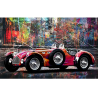 tableau voiture vintage Allard K2 Roadster 1951 rouge street art par LVIP