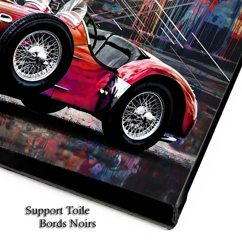 tableau voiture ancienne rouge décoration murale automobile impression toile