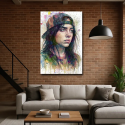 tableau Billie Eilish art contemporain décoration murale pour salon design