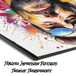 Tableau portrait pop art homme moderne – œuvre colorée et expressive en impression toile plexiglas ou PVC