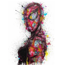 Tableau Spiderman couleurs vives Street Art pour décoration d'intérieur design