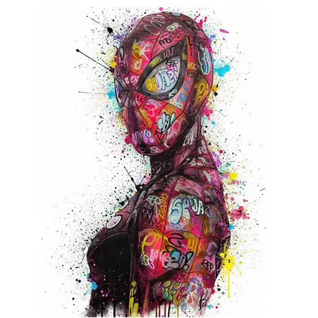 Tableau Spiderman couleurs vives Street Art pour décoration d'intérieur design