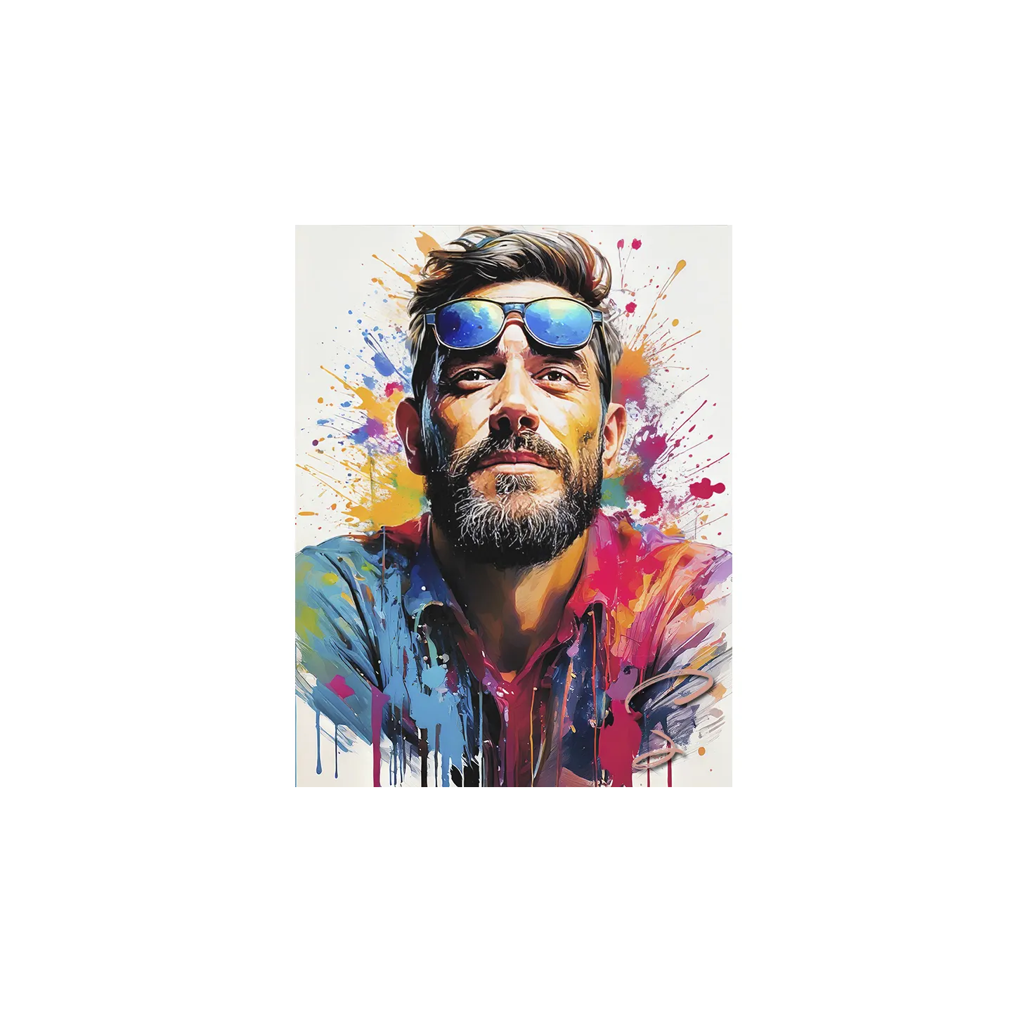 portrait pop art Jeffrey Dean Morgan couleurs vibrantes tableau moderne